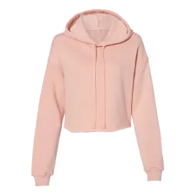 Women's Cropped Fleece Hoodie - Peach